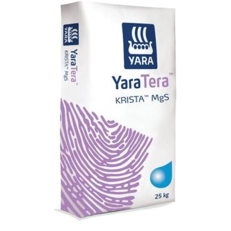 Sulfato de Magnésio Solúvel Yara Krista MgS25 kg – Fertilizante para Hidroponia e Fertirrigação (Mg e S)